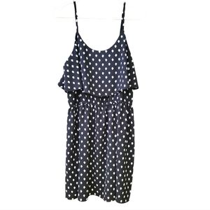 Elle Black & White Sundress Polka Dot Adjustable Strap Ruffle
